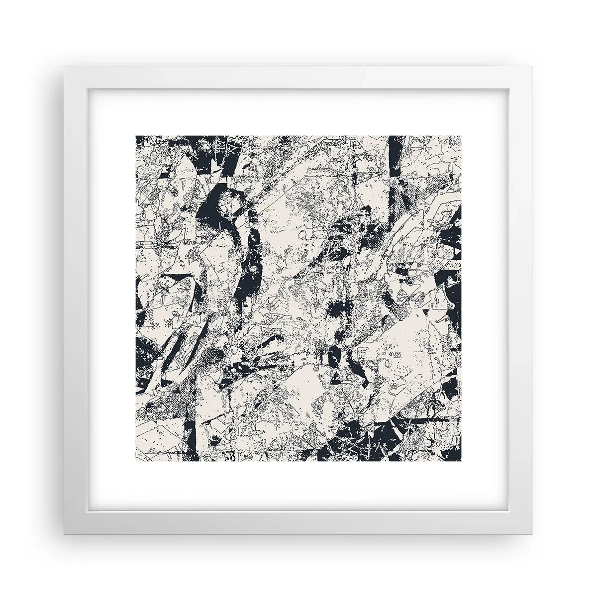 Poster in einem weißen Rahmen - Durchdringung der Gegensätze - 30x30 cm