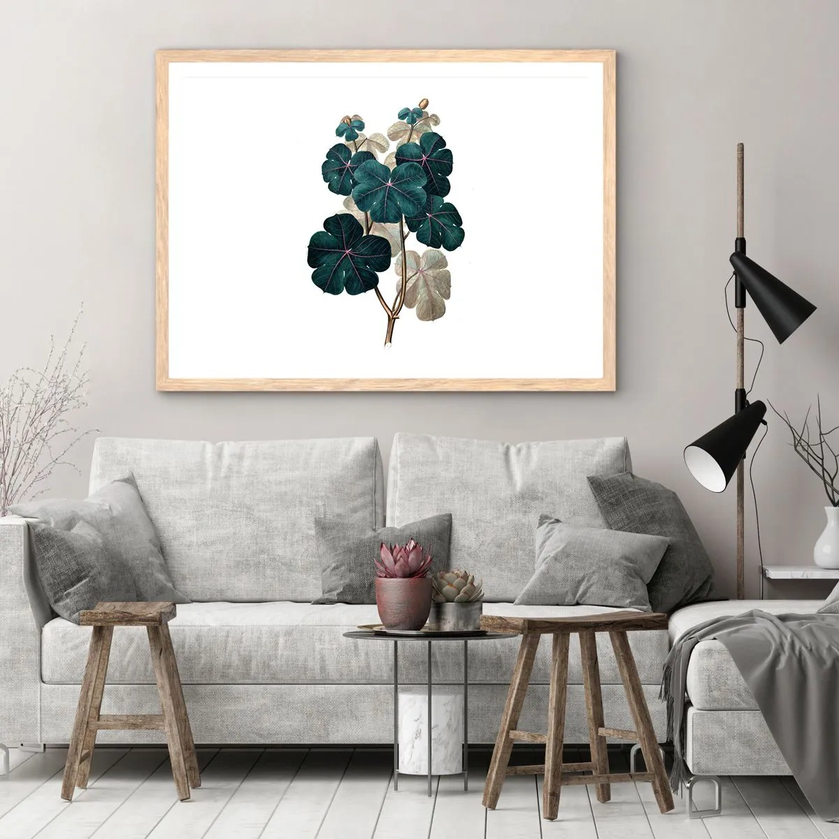 Poster in einem Rahmen aus heller Eiche - Aus dem alten Herbarium - 100x70 cm