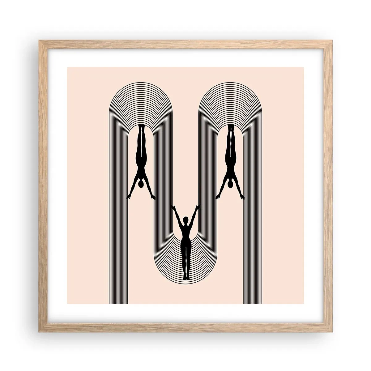 Poster in einem Rahmen aus heller Eiche - Verkehrt herum - 50x50 cm