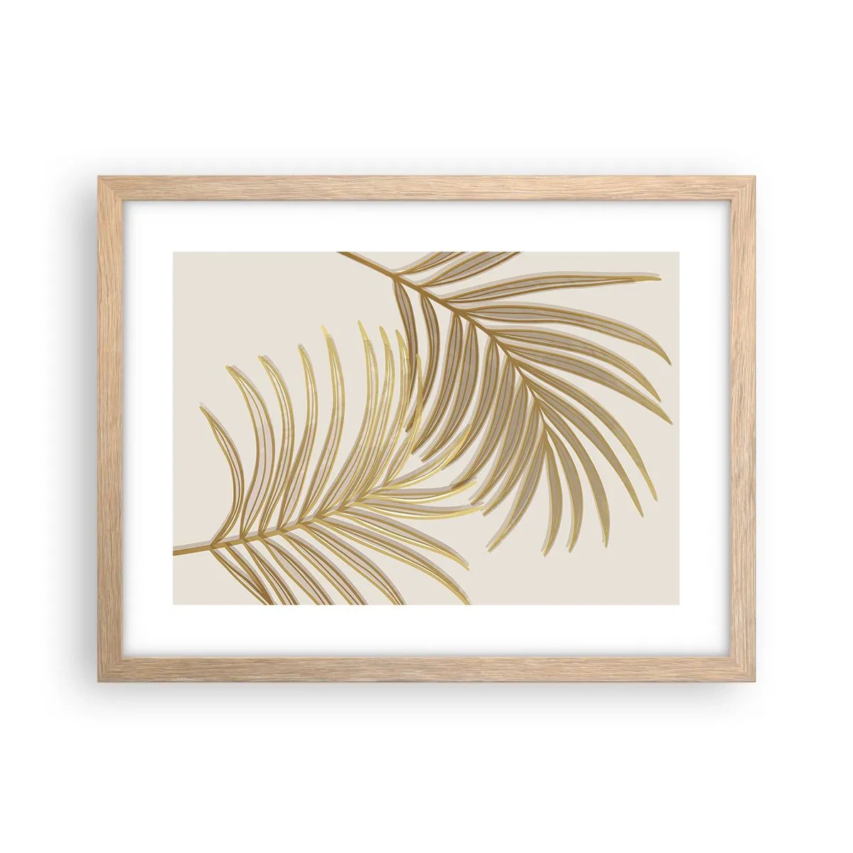Poster in einem Rahmen aus heller Eiche - Goldene Palme! - 40x30 cm