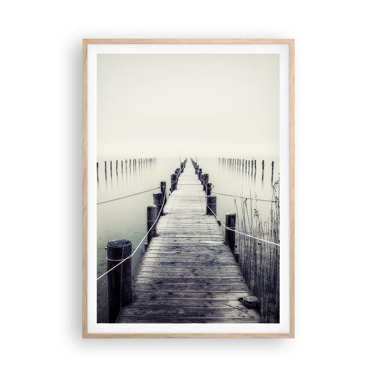 Poster in einem Rahmen aus heller Eiche - Tauchen Sie in Ruhe ein - 70x100 cm