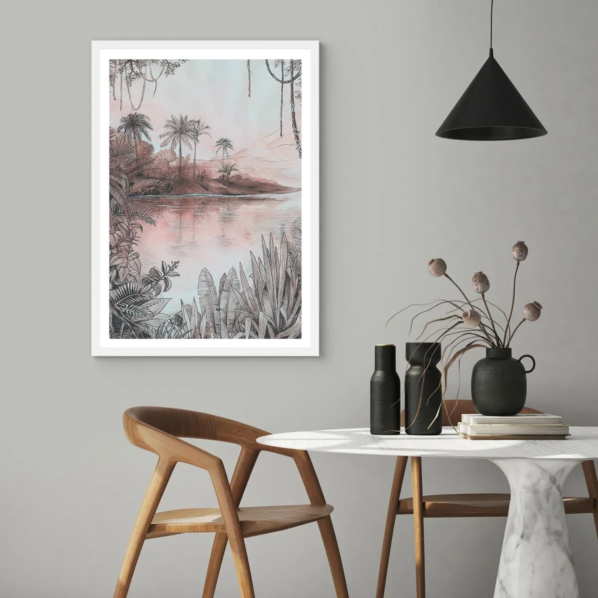 Poster in einem weißen Rahmen - Tagebuch eines Entdeckers aus dem 19. Jahrhundert - 70x100 cm