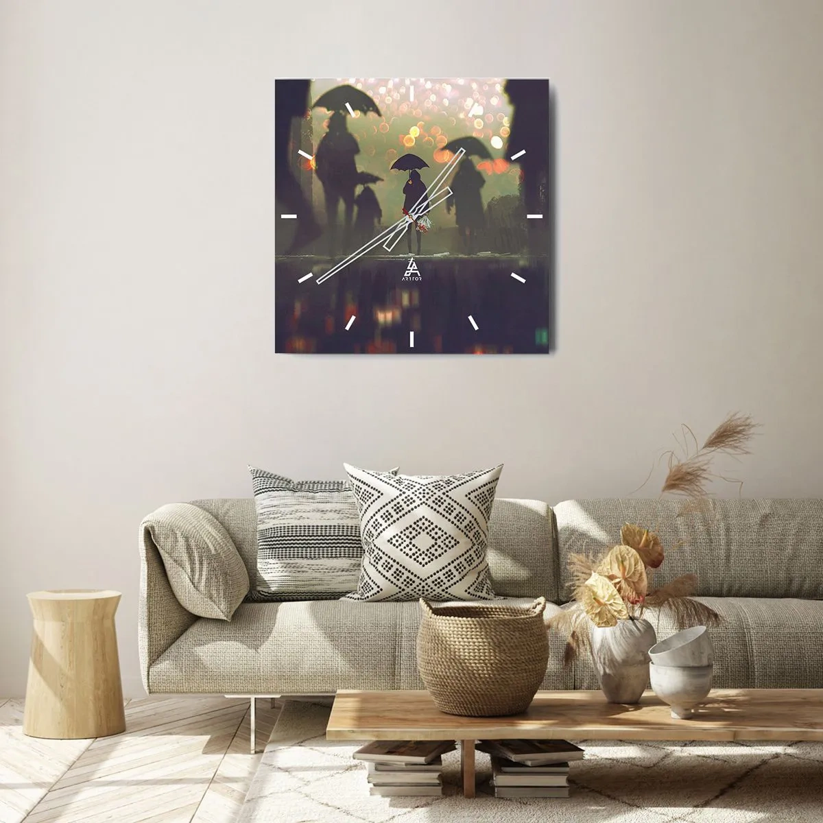 Wanduhr - Glasuhr - Aus der Perspektive eines Regentropfens - 30x30 cm