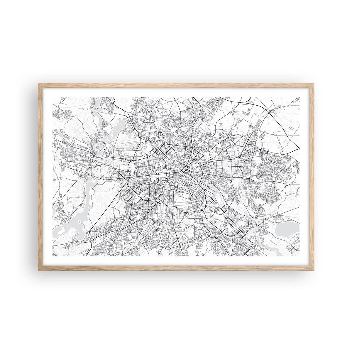 Poster in einem Rahmen aus heller Eiche - Berliner Blume - 91x61 cm
