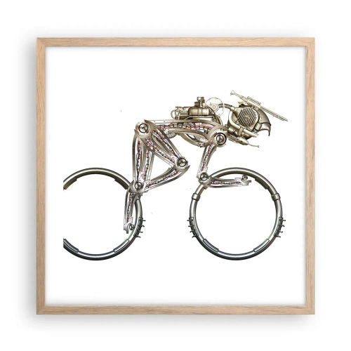 Poster in einem Rahmen aus heller Eiche - Eine tolle Maschine - 50x50 cm