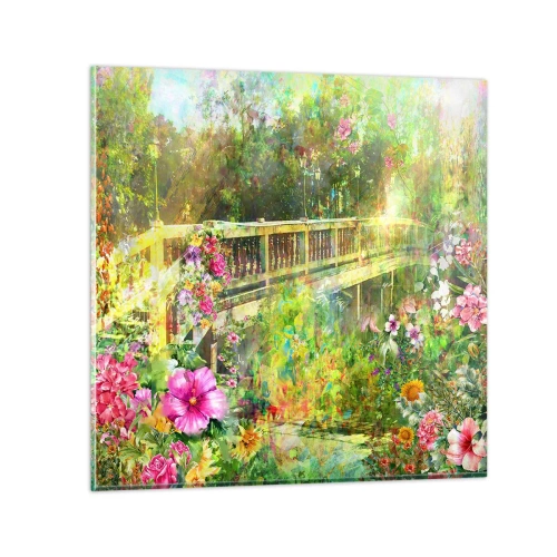 Glasbild - Bild auf glas - Eine Brücke aus Frühlingsseufzern - 50x50 cm