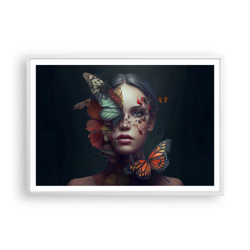 Poster in einem weißen Rahmen - Wunderbare Metamorphose - 100x70 cm