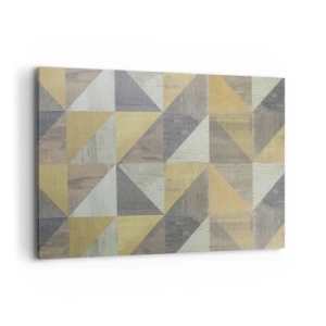 Bild auf Leinwand - Leinwandbild - Geometrische Komposition aus Dreiecken in erdigen Farbtönen - 120x80cm - Am Winkel des Dreiecks - Moderne Wanddekoration für Wohnzimmer und Schlafzimmer ARTTOR