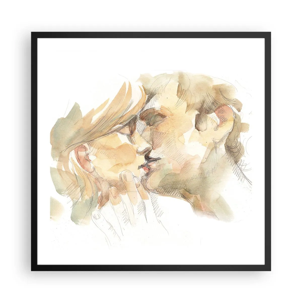 Poster in einem schwarzem Rahmen - Hälfte gefunden? - 60x60 cm