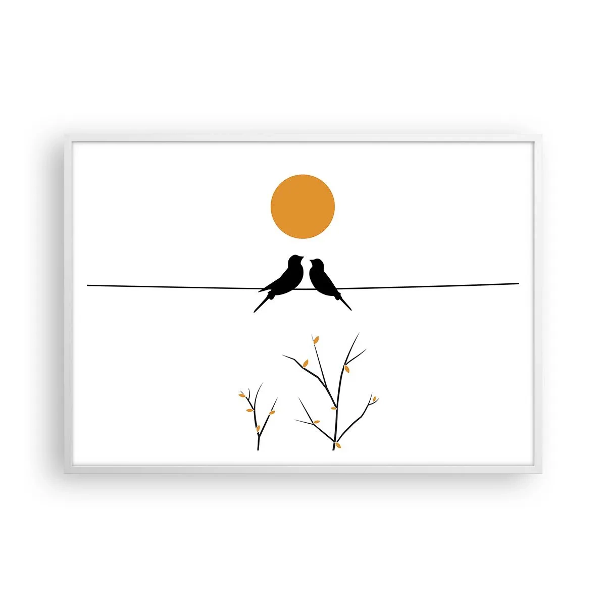 Poster in einem weißen Rahmen - Abend der Nachtigallen - 100x70 cm