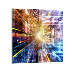 Glasbild - Bild auf glas - Leuchtender Korridor - 30x30 cm