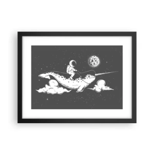 Poster in einem schwarzem Rahmen - Weltraumreiter - 40x30 cm