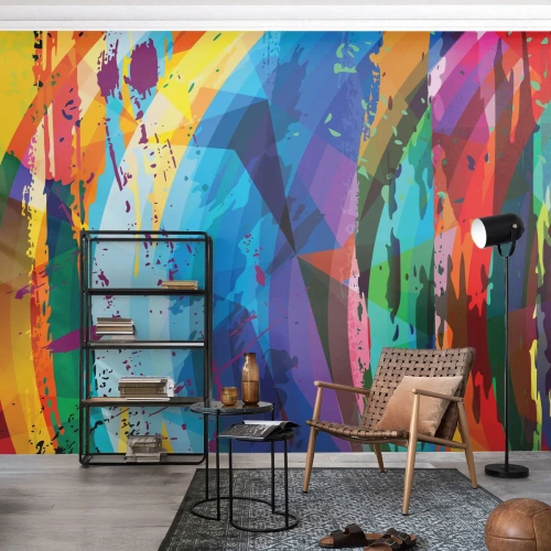 Fototapete Standard Eco - Farbenfroher Schwindel - Abstraktion, Stück, Moderne Kunst - 350x256 cm