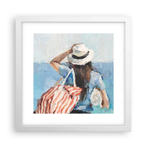 Poster in einem weißen Rahmen - Willkommen in den Sommerferien - 30x30 cm