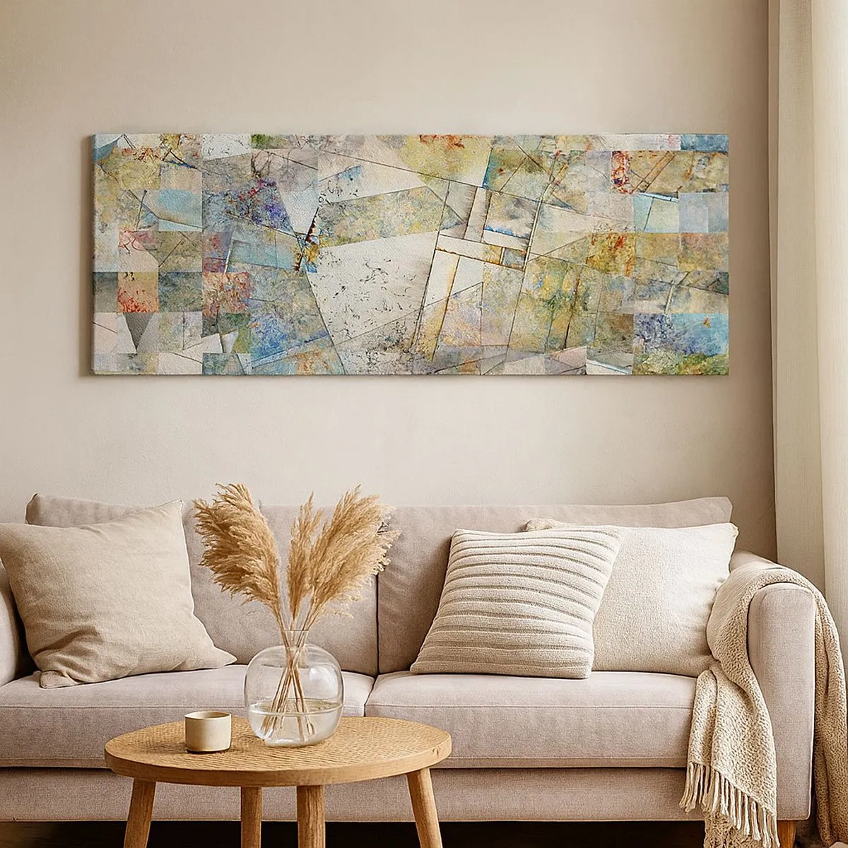 Bild auf Leinwand - Leinwandbild - Geometrische Mischung - 100x40 cm