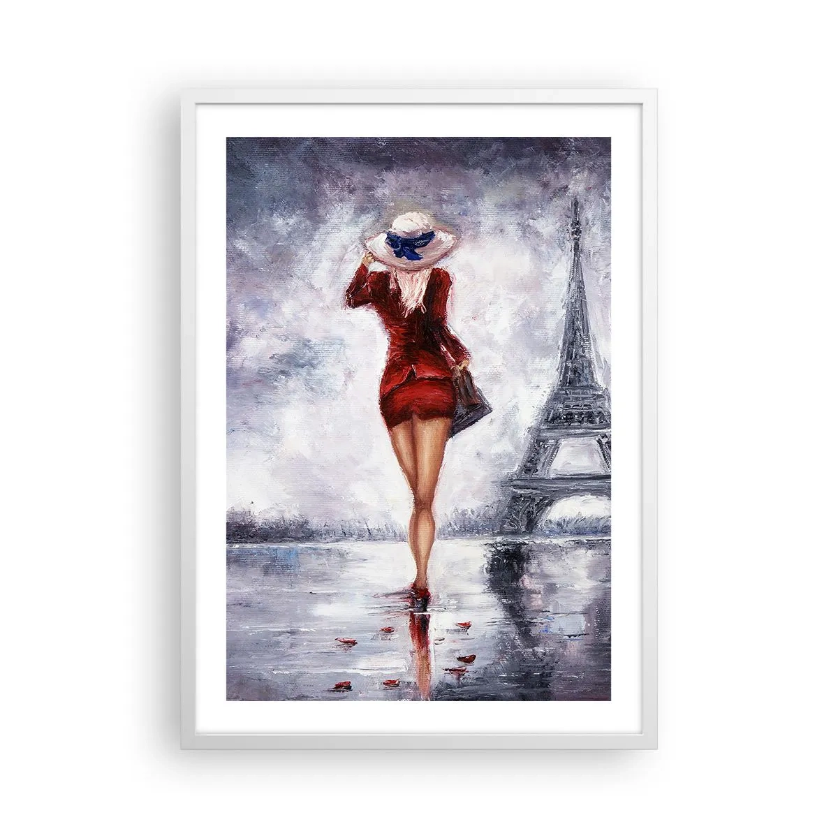 Poster in einem weißen Rahmen - Pariser Symbole - 50x70 cm