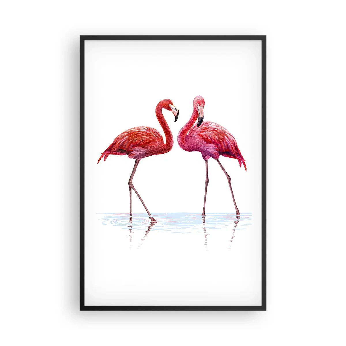 Poster in einem schwarzem Rahmen - Rosa randez-vous - 61x91 cm
