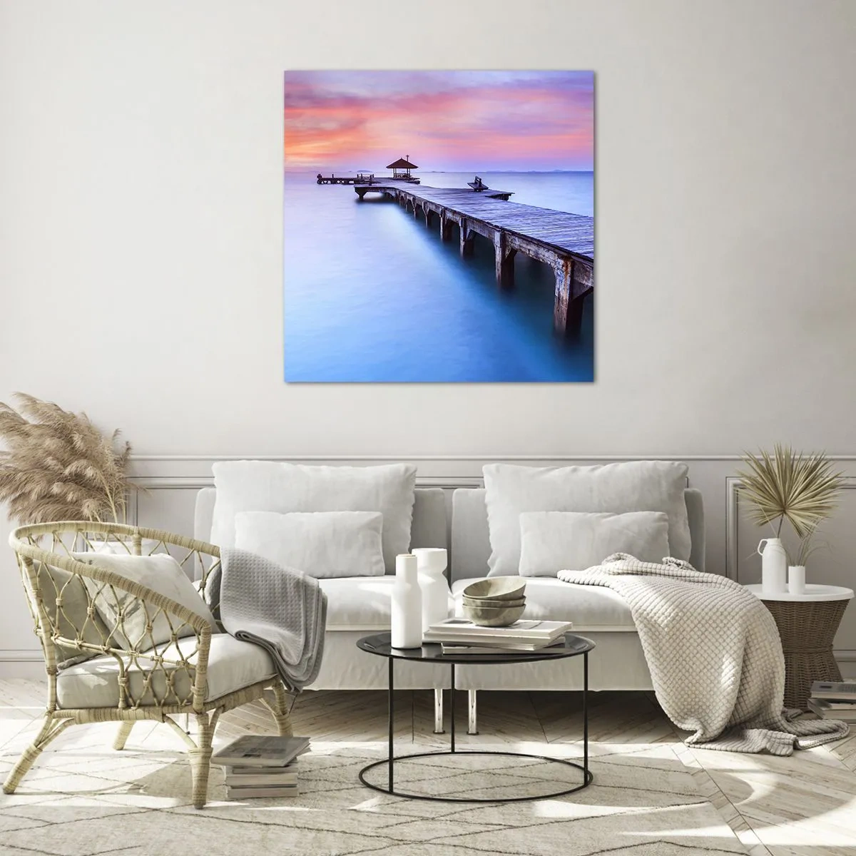 Glasbild - Bild auf glas - Ein Meer der Ruhe bis zum Horizont - 30x30 cm