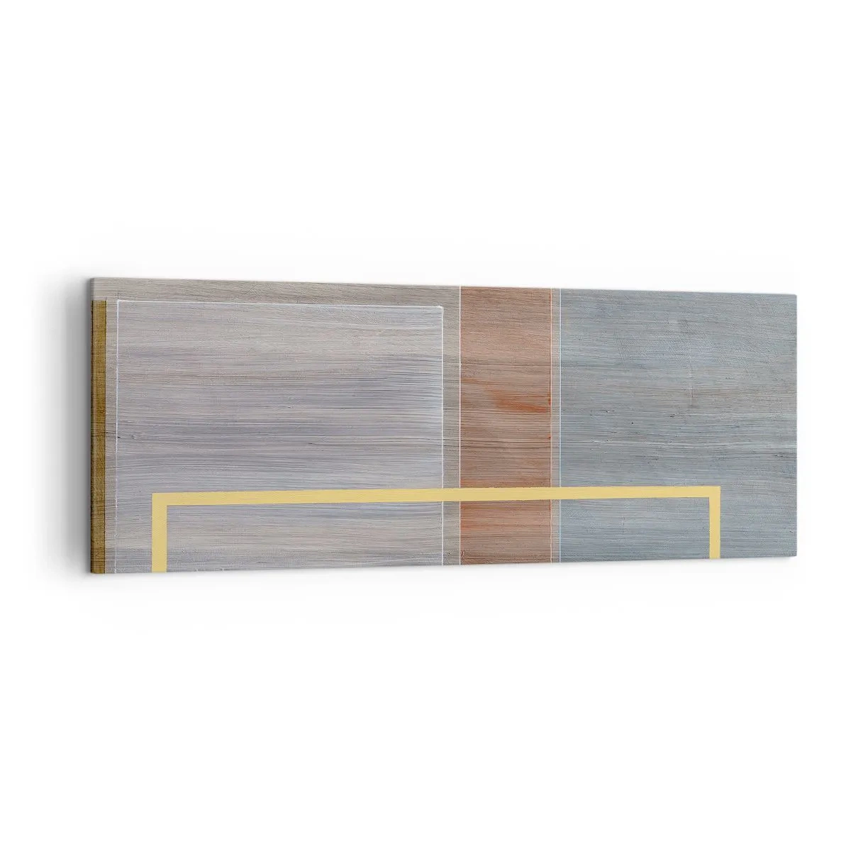 Bild auf Leinwand - Leinwandbild - Geometrische Komposition in Pastellfarben mit Rechtecken - 140x50cm - Einfach und ruhig - Moderne Wanddekoration für Wohnzimmer und Schlafzimmer ARTTOR