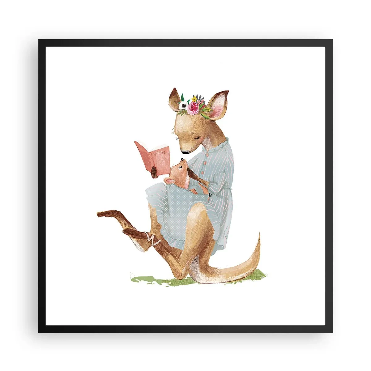 Poster in einem schwarzem Rahmen - Lies mir vor Mama - 60x60 cm