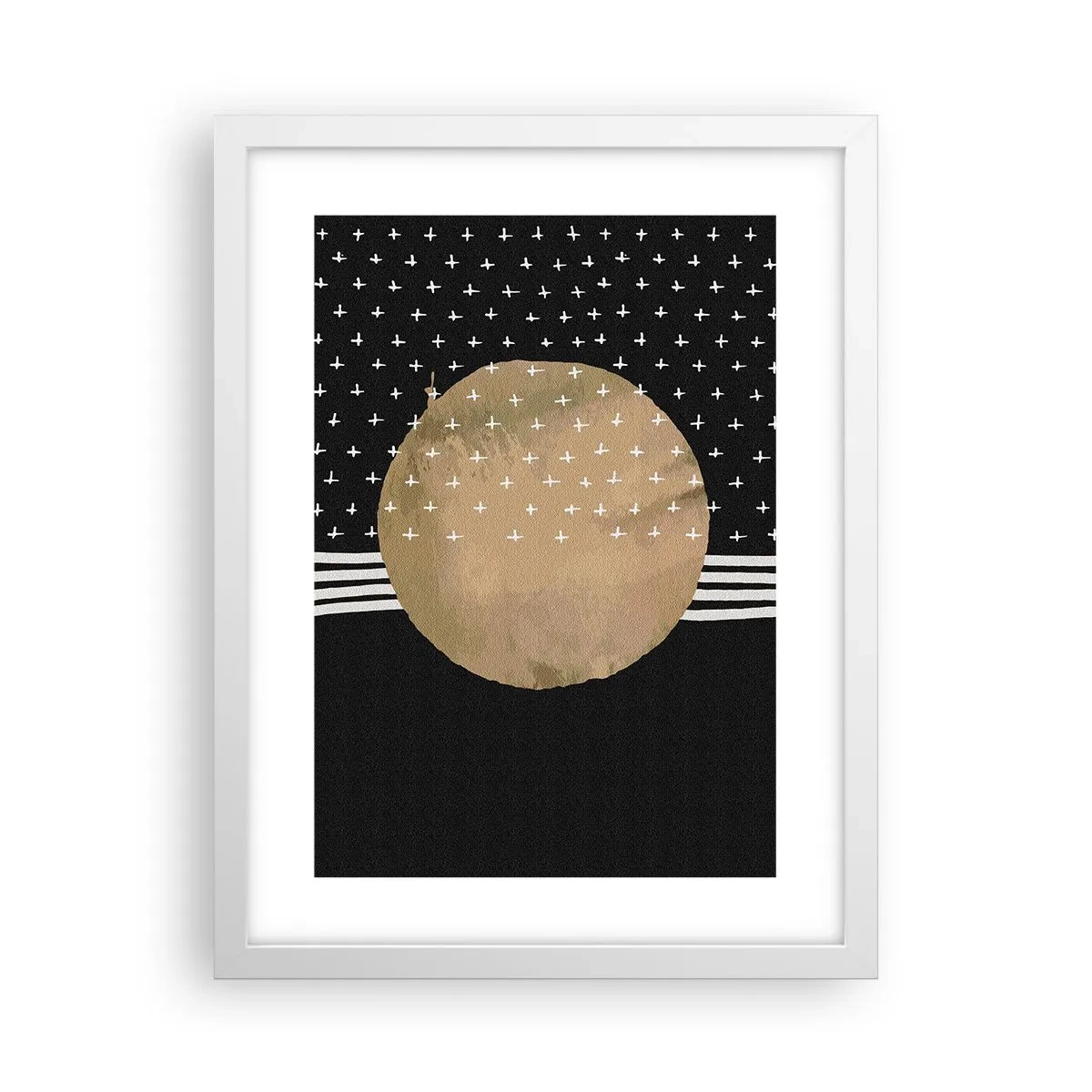 Poster in einem weißen Rahmen - Komposition: Galaxienflagge - 30x40 cm