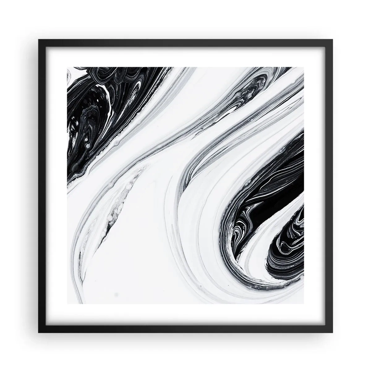 Poster in einem schwarzem Rahmen - Kombination aus Gegensätzen - 50x50 cm