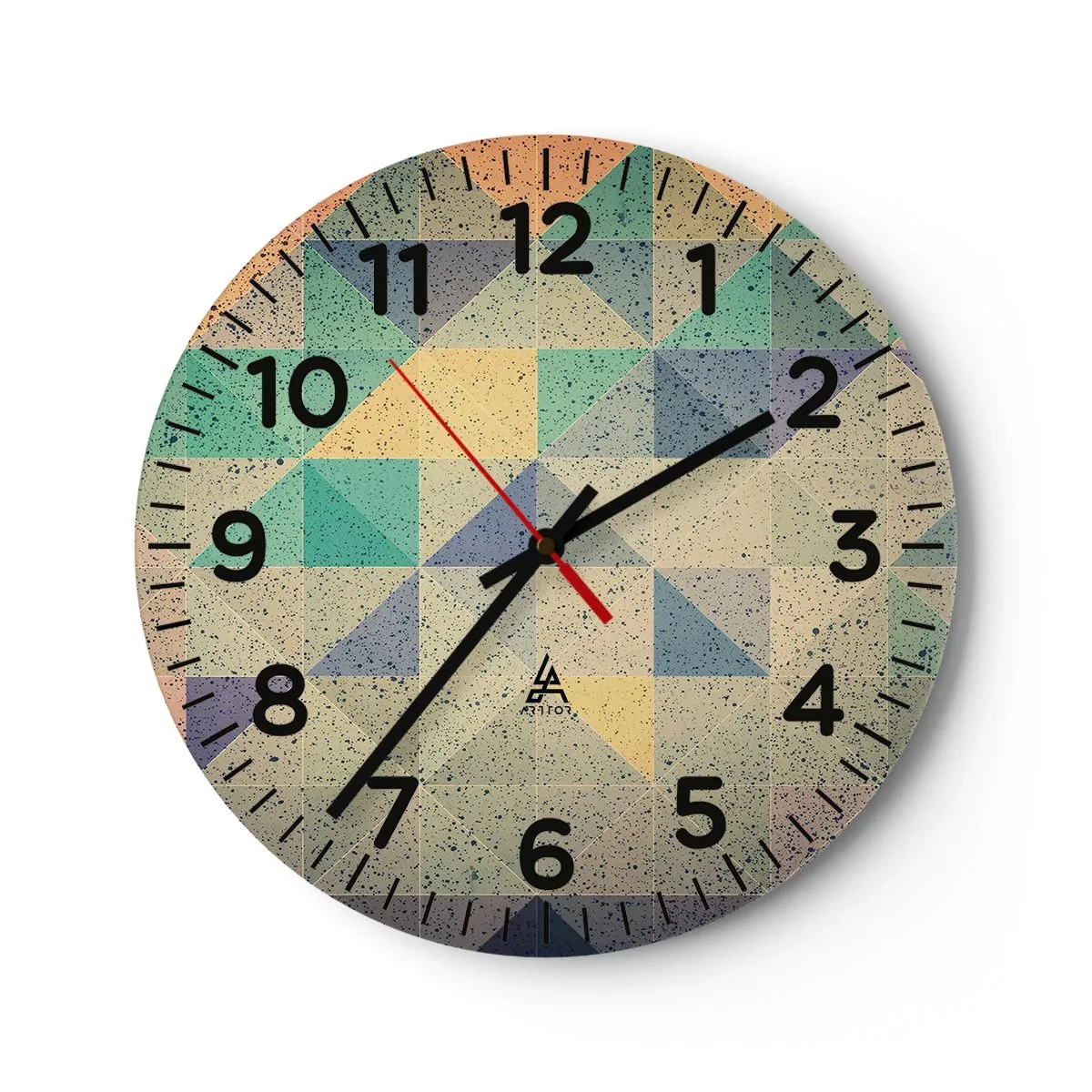 Wanduhr - Glasuhr - Republik der Dreiecke - 40x40 cm