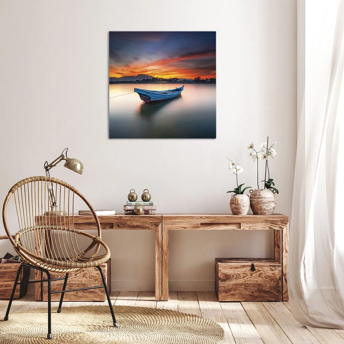 Bild auf Leinwand - Leinwandbild - Eine gute Nacht kommt - 50x50 cm