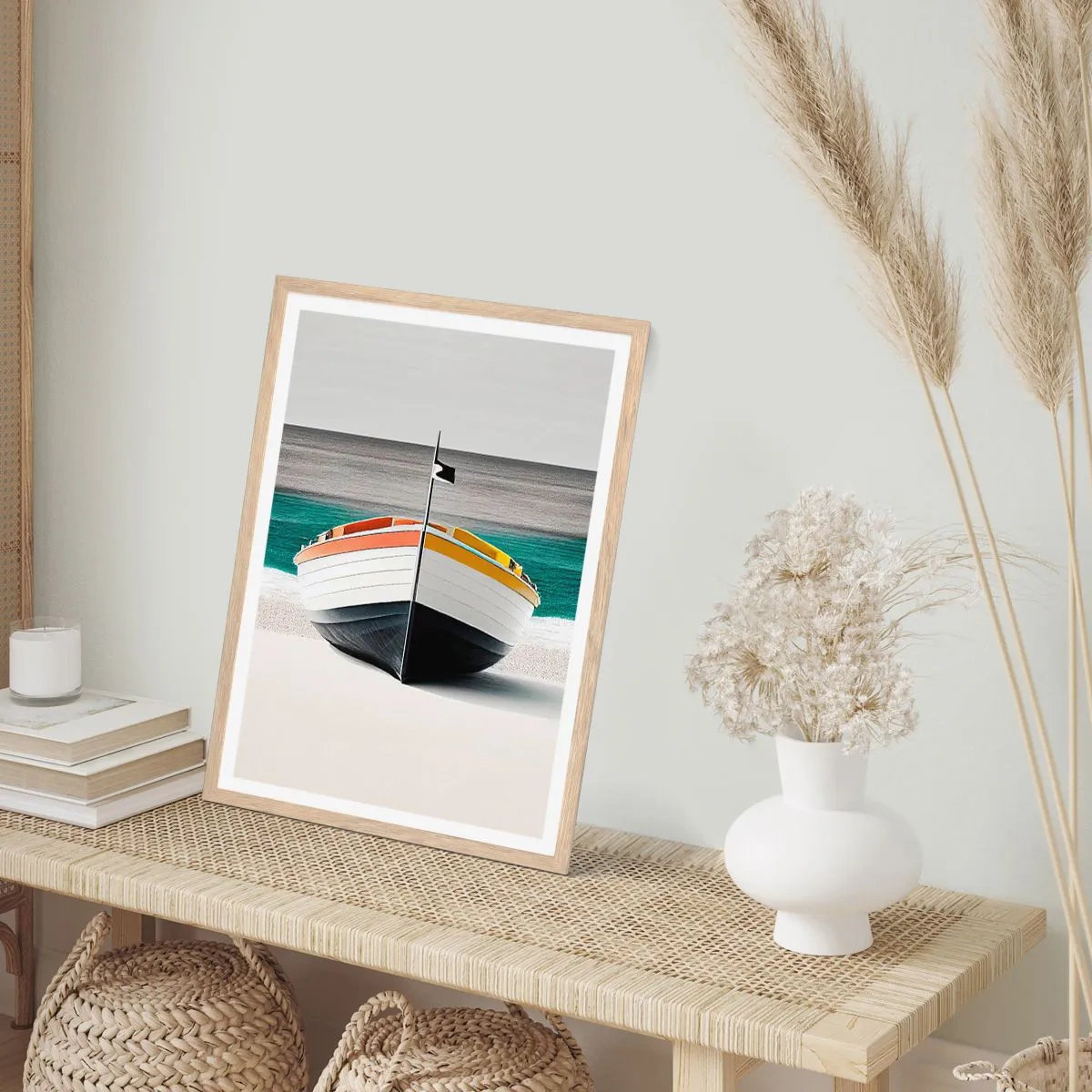 Poster in einem Rahmen aus heller Eiche - An seinem Platz - 40x50 cm