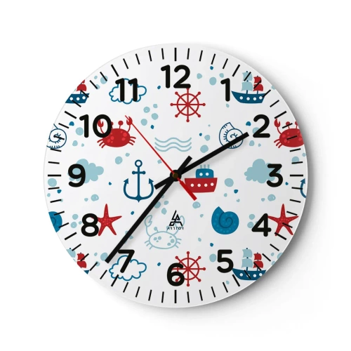 Wanduhr - Glasuhr - Märchen vom Meer - 40x40 cm