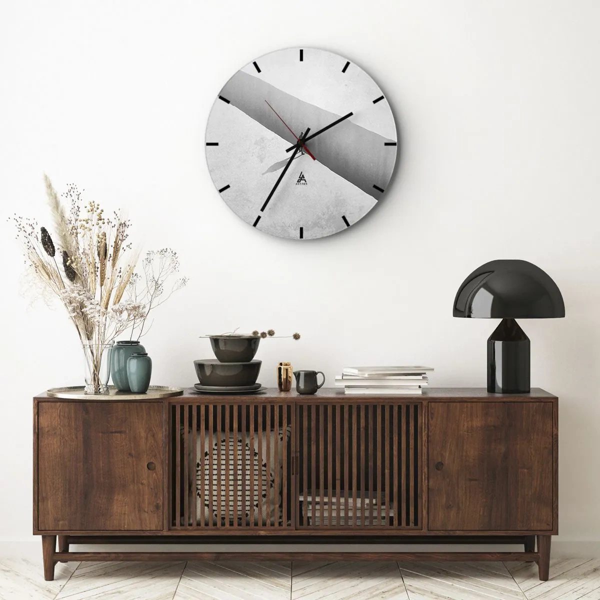 Wanduhr - Glasuhr - Klares Ziel - 40x40 cm