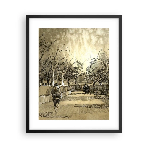Poster in einem schwarzem Rahmen - Ein Moment mit einer Feder angehalten - 40x50 cm