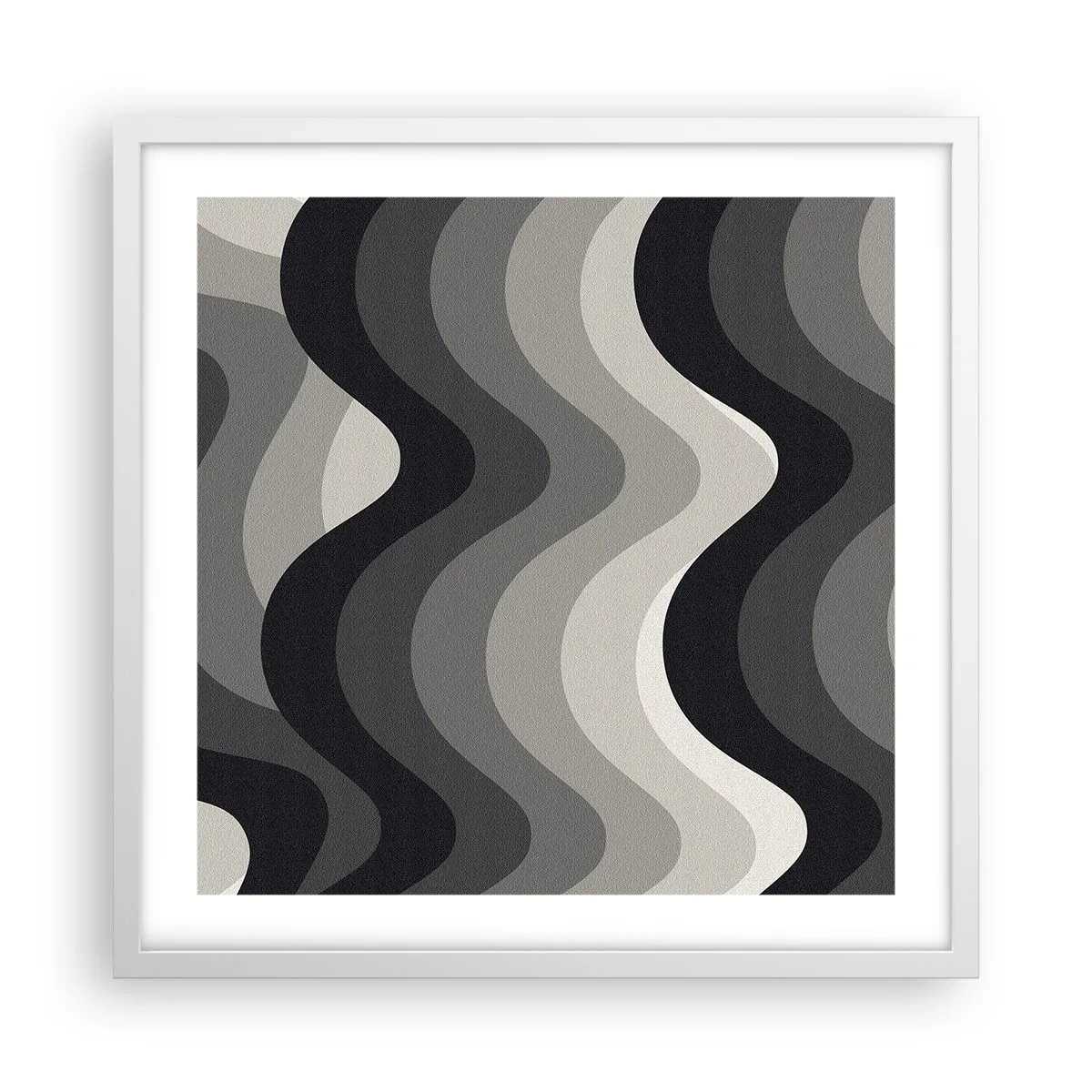 Poster in einem weißen Rahmen - Eine Welle nach der anderen - 50x50 cm