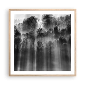 Poster in einem Rahmen aus heller Eiche - In Lichtstrahlen - 60x60 cm