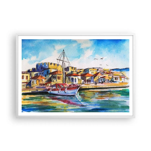 Poster in einem weißen Rahmen - Regenbogennachmittag - 100x70 cm