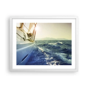 Poster in einem weißen Rahmen - Auf ins Abenteuer - 50x40 cm