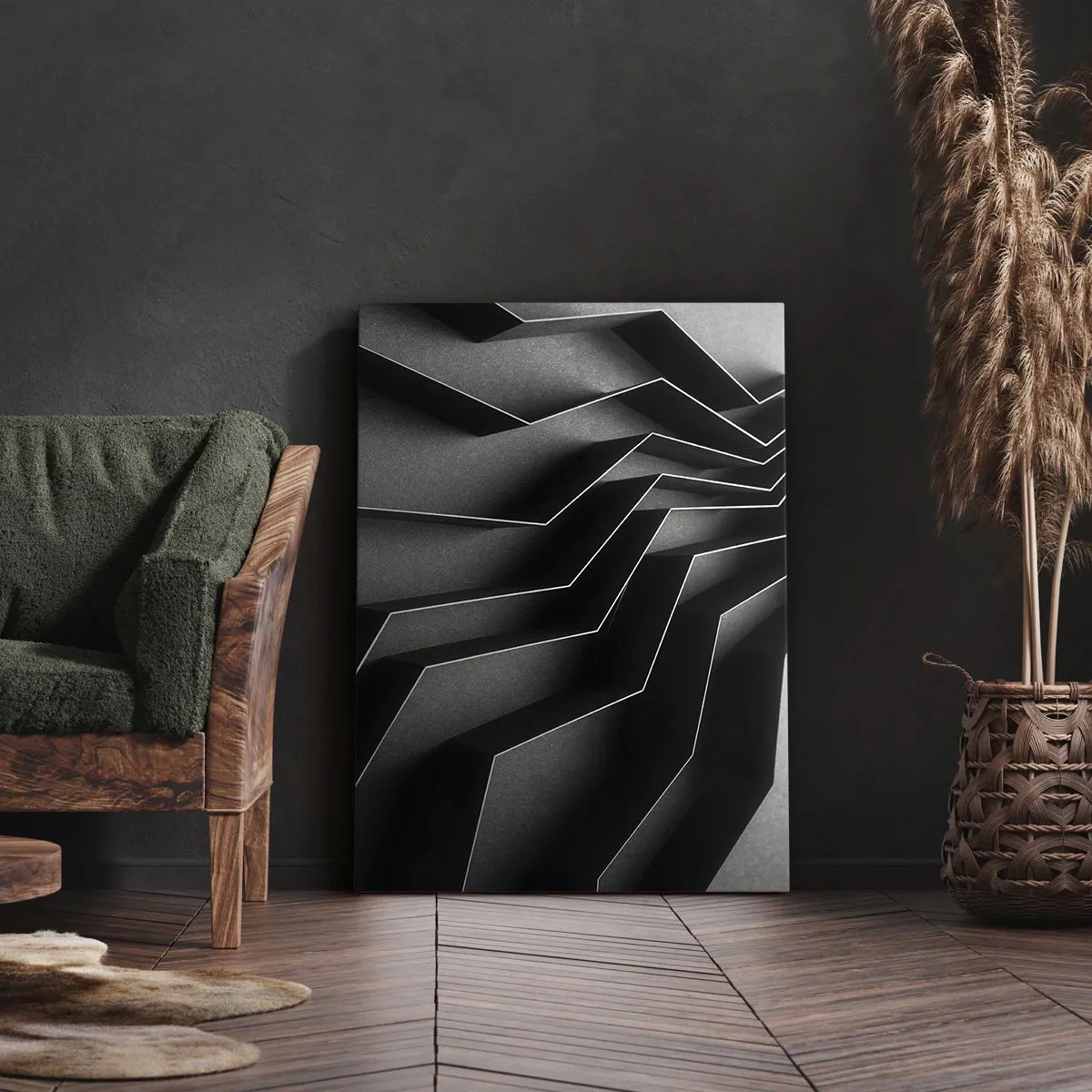 Bild auf Leinwand - Leinwandbild - Räumliche Ordnung - 45x80 cm