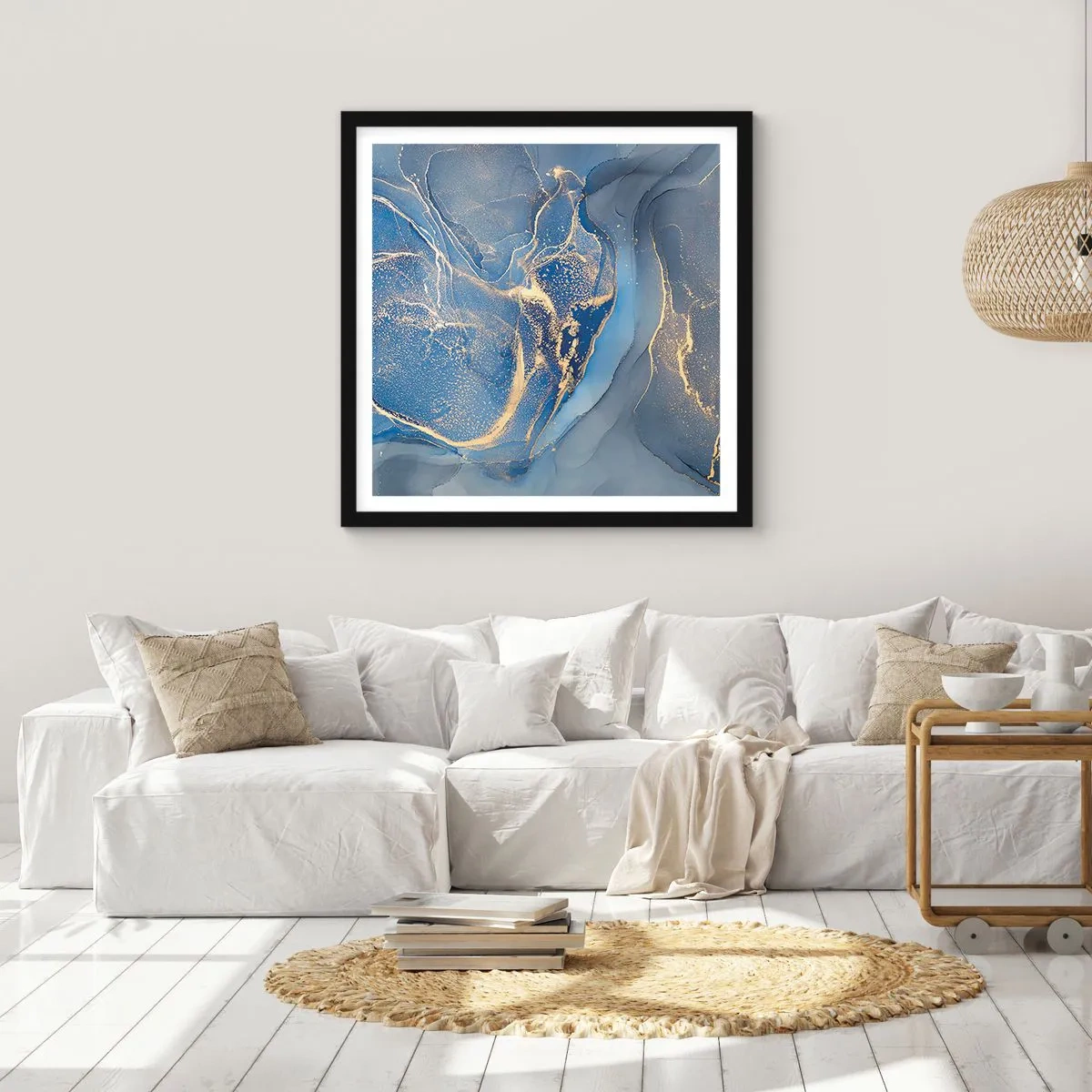 Poster in einem schwarzem Rahmen - Goldstaub - 50x50 cm