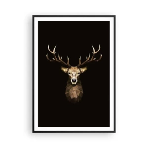 Poster in einem schwarzem Rahmen - Kubistischer Hirsch - 70x100 cm