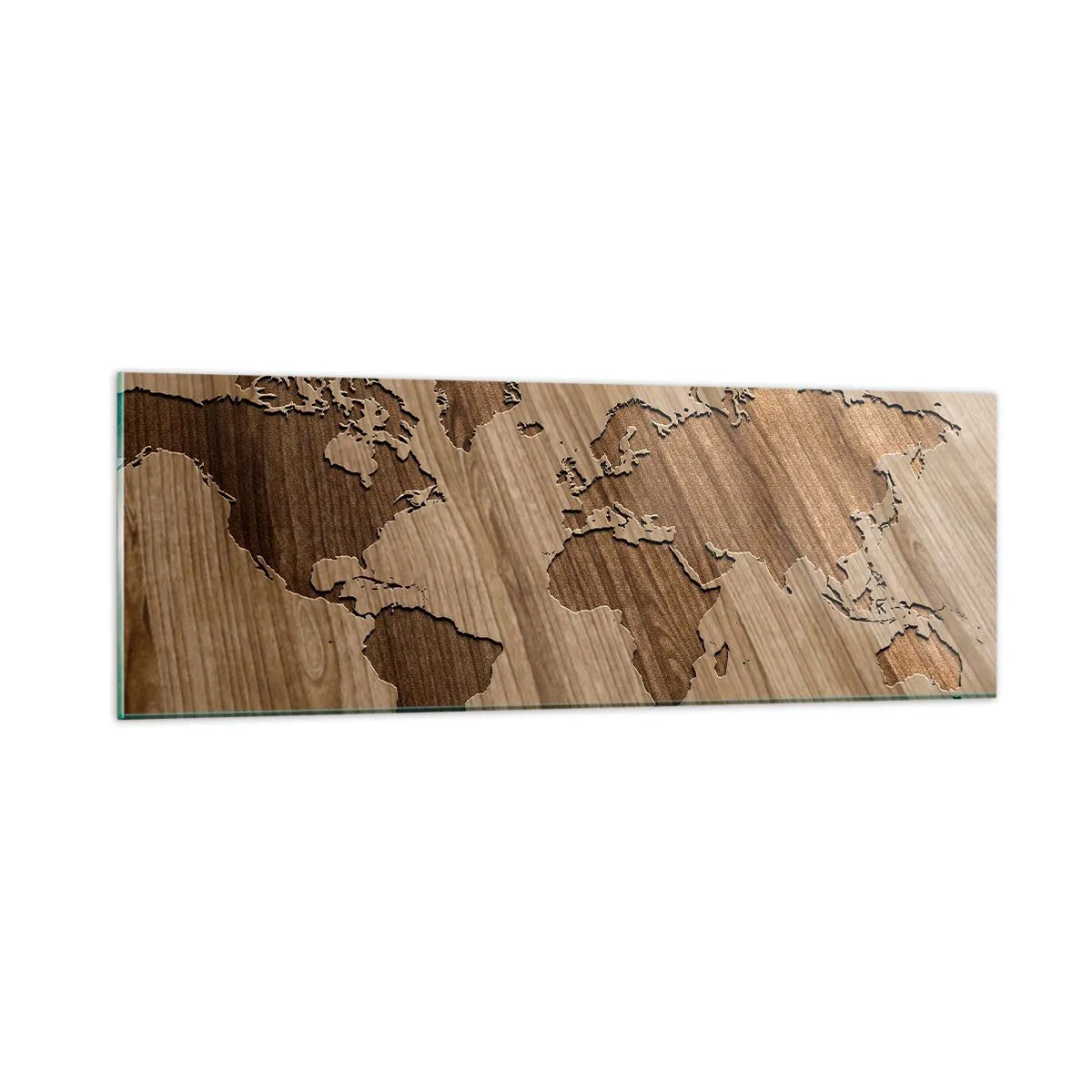 Glasbild - Bild auf glas - Die Welt liegt auf dem Tisch - 90x30 cm