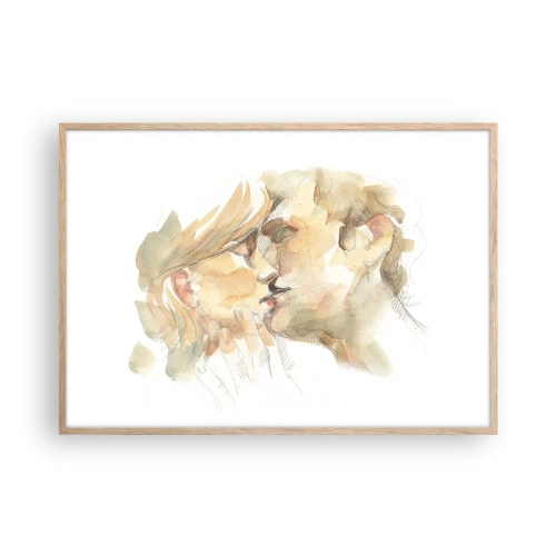 Poster in einem Rahmen aus heller Eiche - Hälfte gefunden? - 100x70 cm