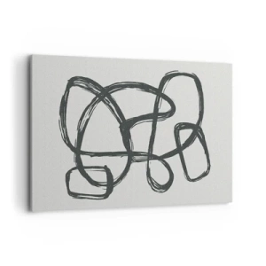 Bild auf Leinwand - Leinwandbild - Abstrakte Linien erzeugen Freiformformen auf hellem Hintergrund - 120x80cm - Schleifenabstraktion - Moderne Wanddekoration für Wohnzimmer und Schlafzimmer ARTTOR