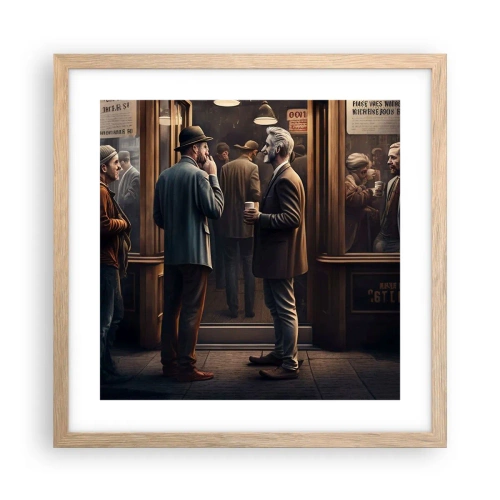 Poster in einem Rahmen aus heller Eiche - Gute Zeit des Tages - 40x40 cm