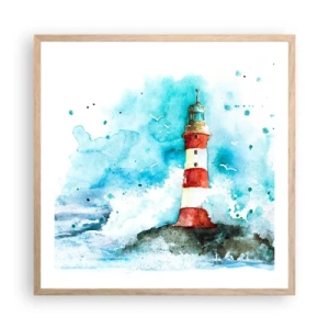 Poster in einem Rahmen aus heller Eiche - Einheit der Elemente - 60x60 cm