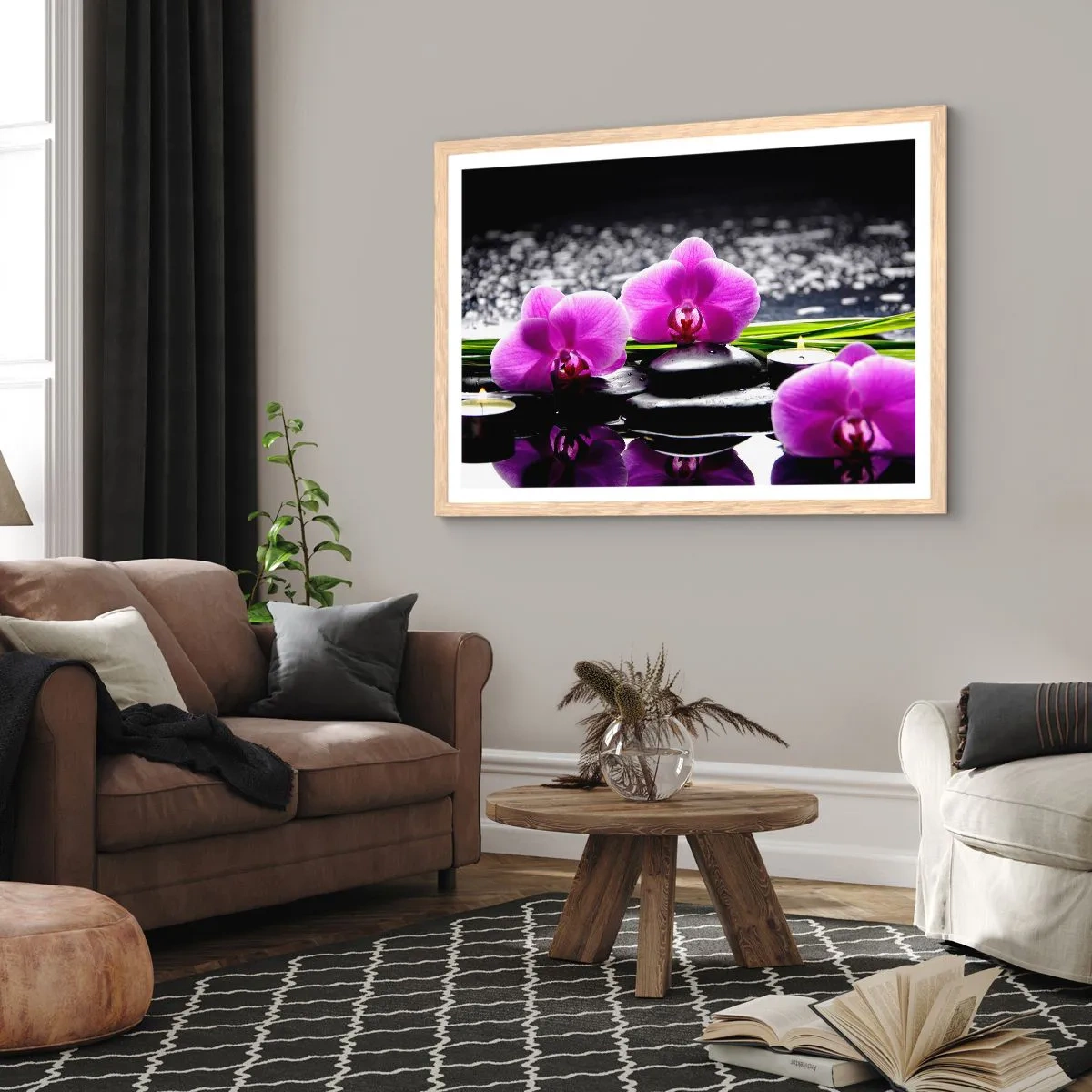 Poster in einem Rahmen aus heller Eiche - In Ruhe ertrinken - 50x40 cm