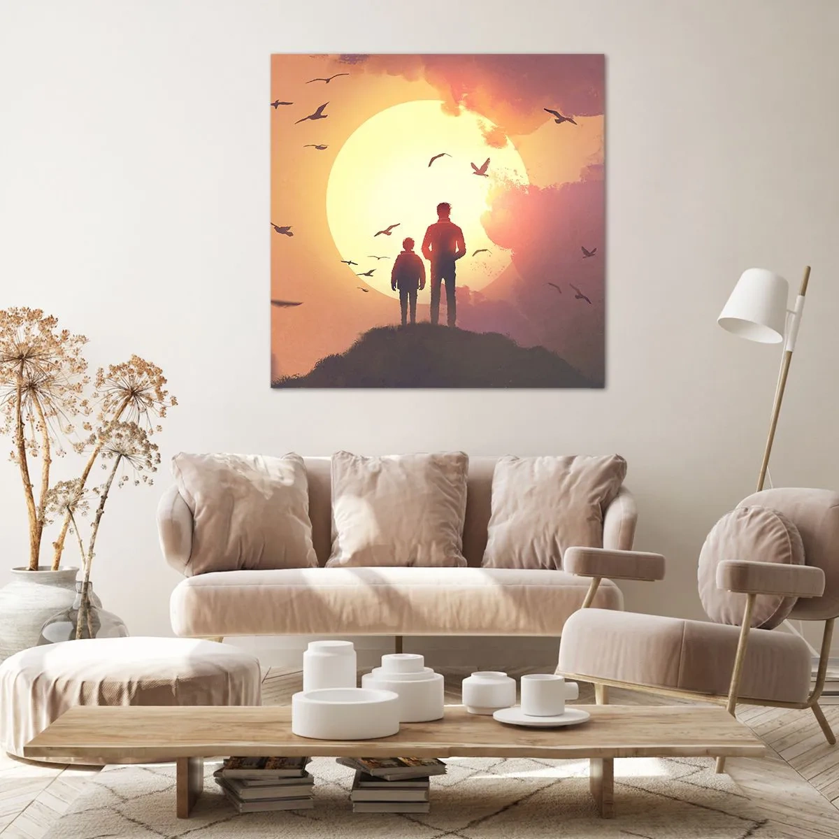 Bild auf Leinwand - Leinwandbild - Von Angesicht zu Angesicht mit der Sonne - 70x70 cm