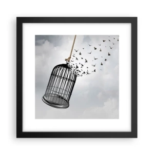 Poster in einem schwarzem Rahmen - Glaube ... Hoffnung ... Freiheit! - 30x30 cm