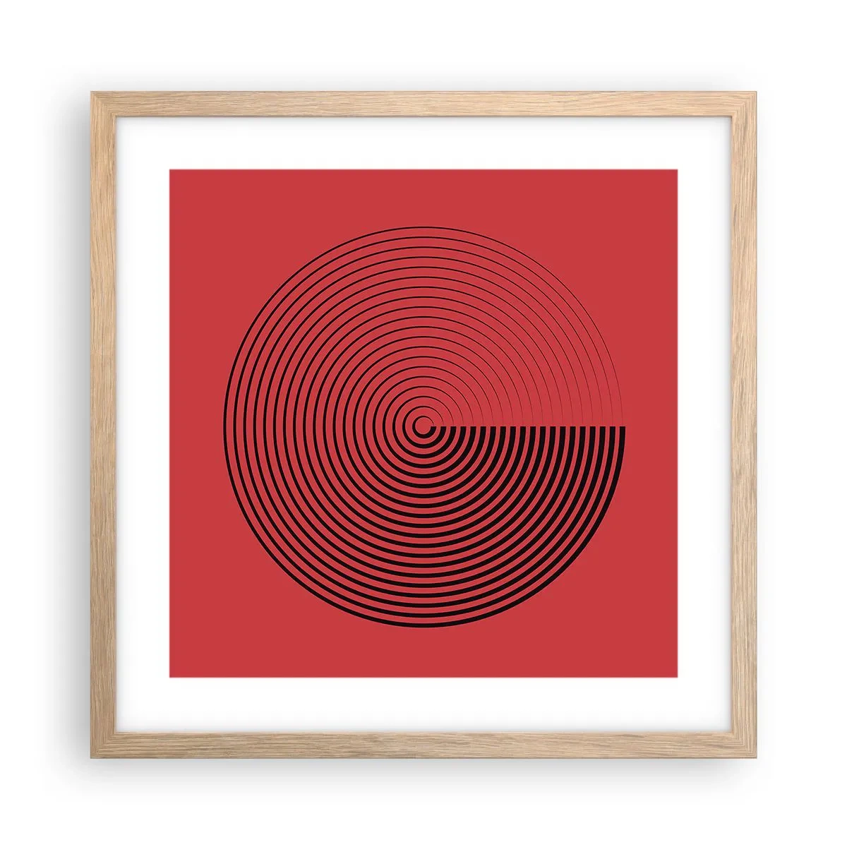 Poster in einem Rahmen aus heller Eiche - Kreisbewegung - 40x40 cm