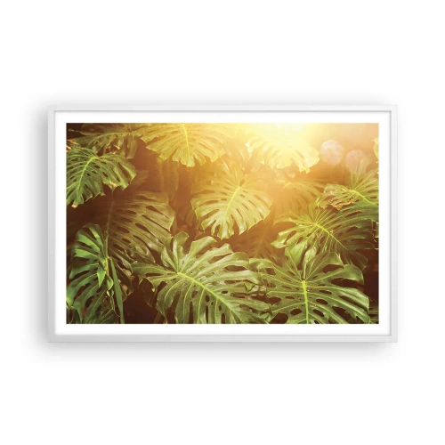 Poster in einem weißen Rahmen - Ins Grüne tretren... - 91x61 cm