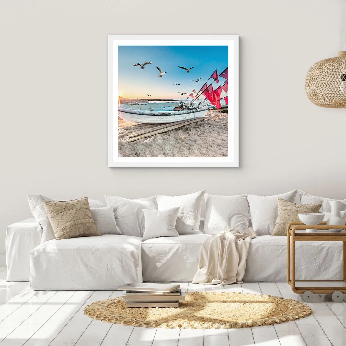 Poster in einem weißen Rahmen - Wohlverdiente Ruhe - 50x50 cm